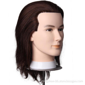 100% human male manikin head hairdresser training head hair practice